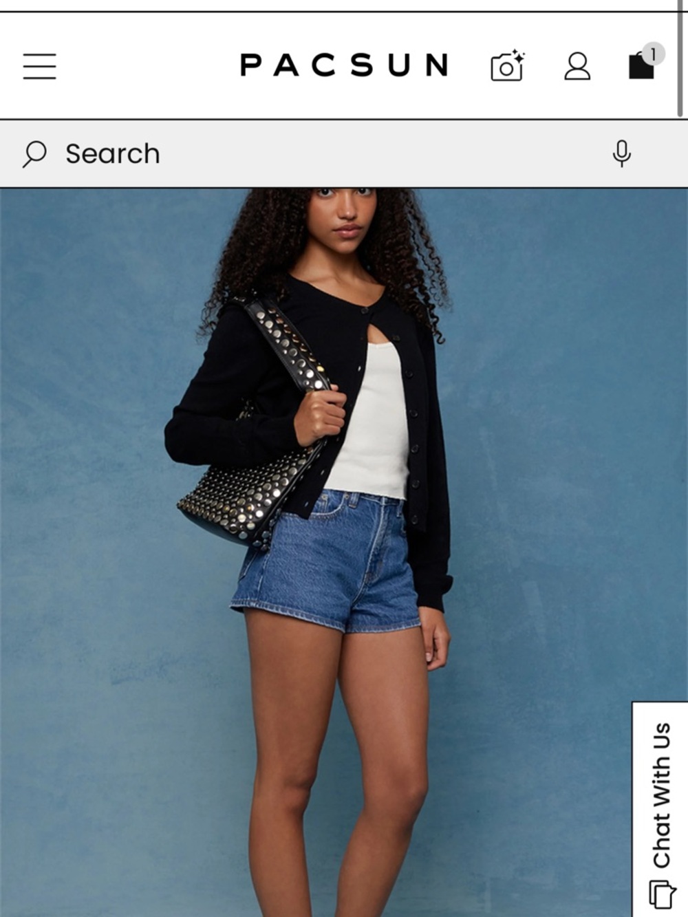 Pacsun High-Rise Denim Women’s Shorts - Blue size 27 - Picture 2 of 7